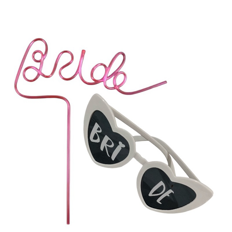 Canudo Bride e Oculos Bride Noiva Despedida De Solteira Chá de lingerie Drink