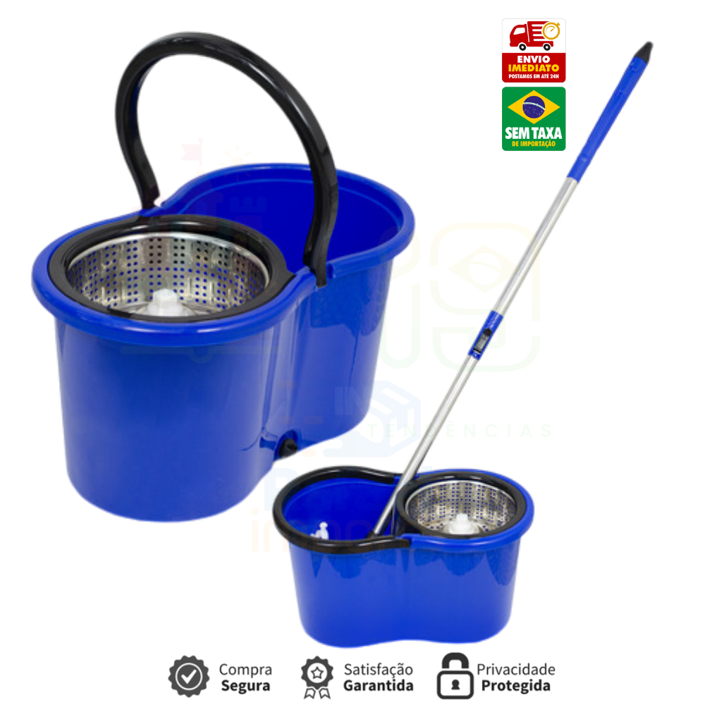 Balde Mop Limpeza 360 Giratorio Inox Esfregão Quality  Mop Triangulo Giratorio Clean Tech ORIGINAL em Oferta na Shopee