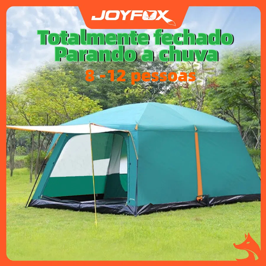 Barraca Camping Acampamento8-12 Pessoas Impermeavel 4000mm Joyfox Barraca Familiar Grande 380*260*195cm - Sports & Outdoors