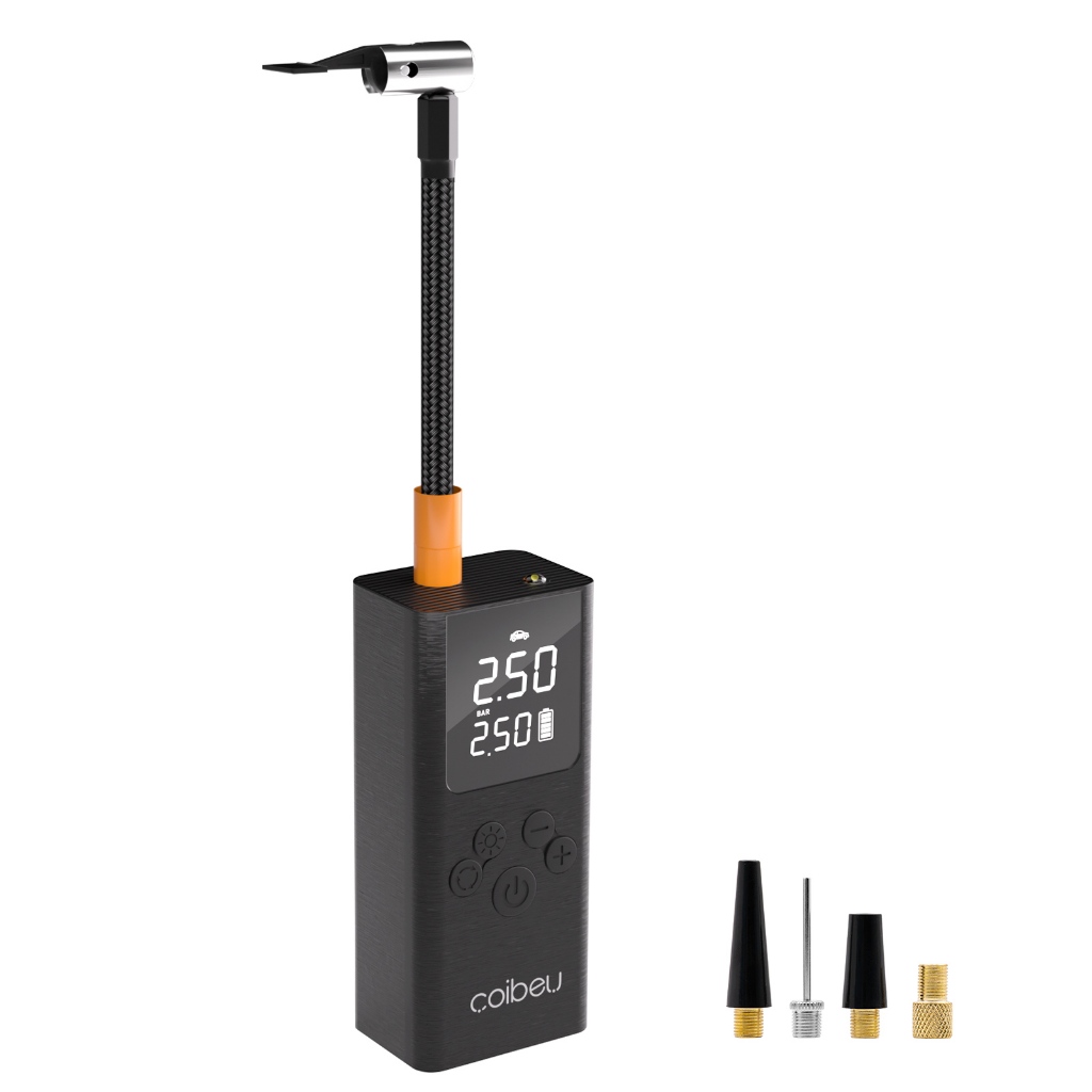 Detalhes do COIBEU Mini Compressor de Ar Portatil Recarregavél Digital USB Calibrador Pneu Equipado com LED iluminação