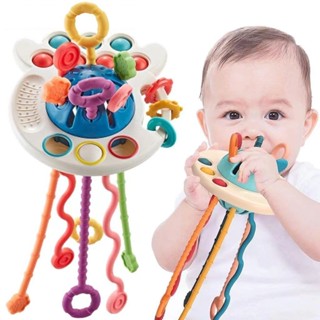 MEDOOSI-Brinquedo tátil puzzle do bebê pode mastigar o polvo da primeira infância puxando ...
