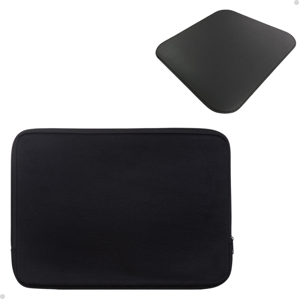 Kit Capa Notebook Slim Coloridas Com Mouse Pad Moderno Preto