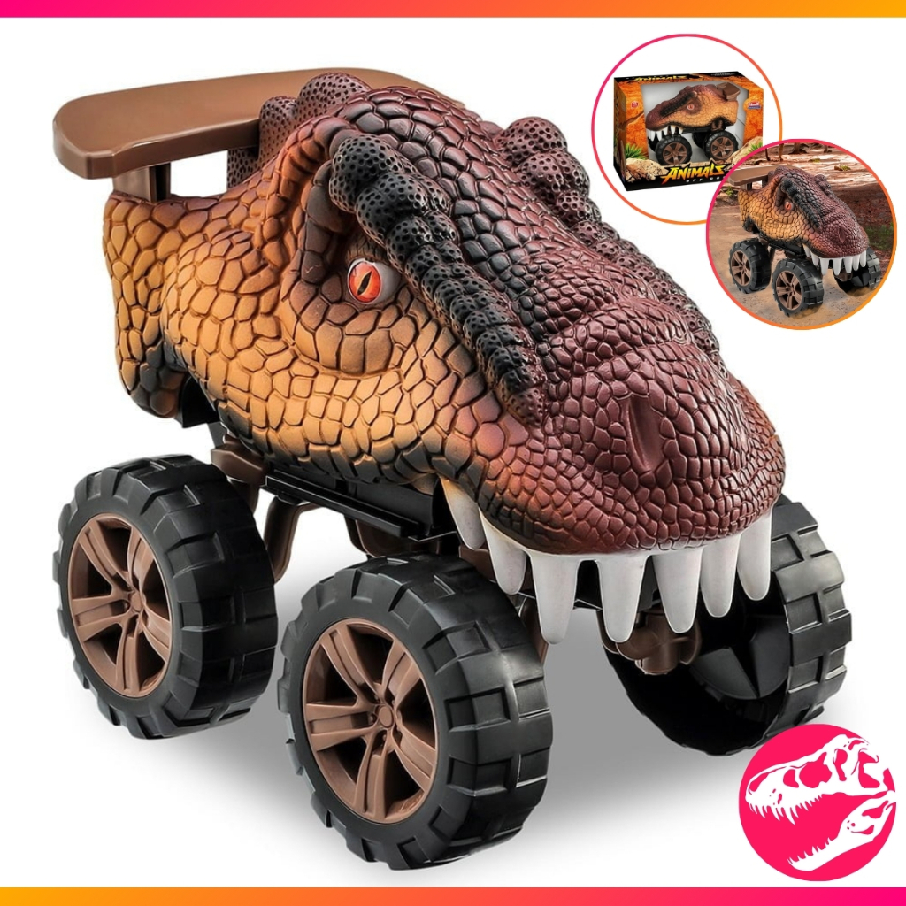 Carro Carrinho T- Rex Dinossauro Animals Off Road - Usual Brinquedos