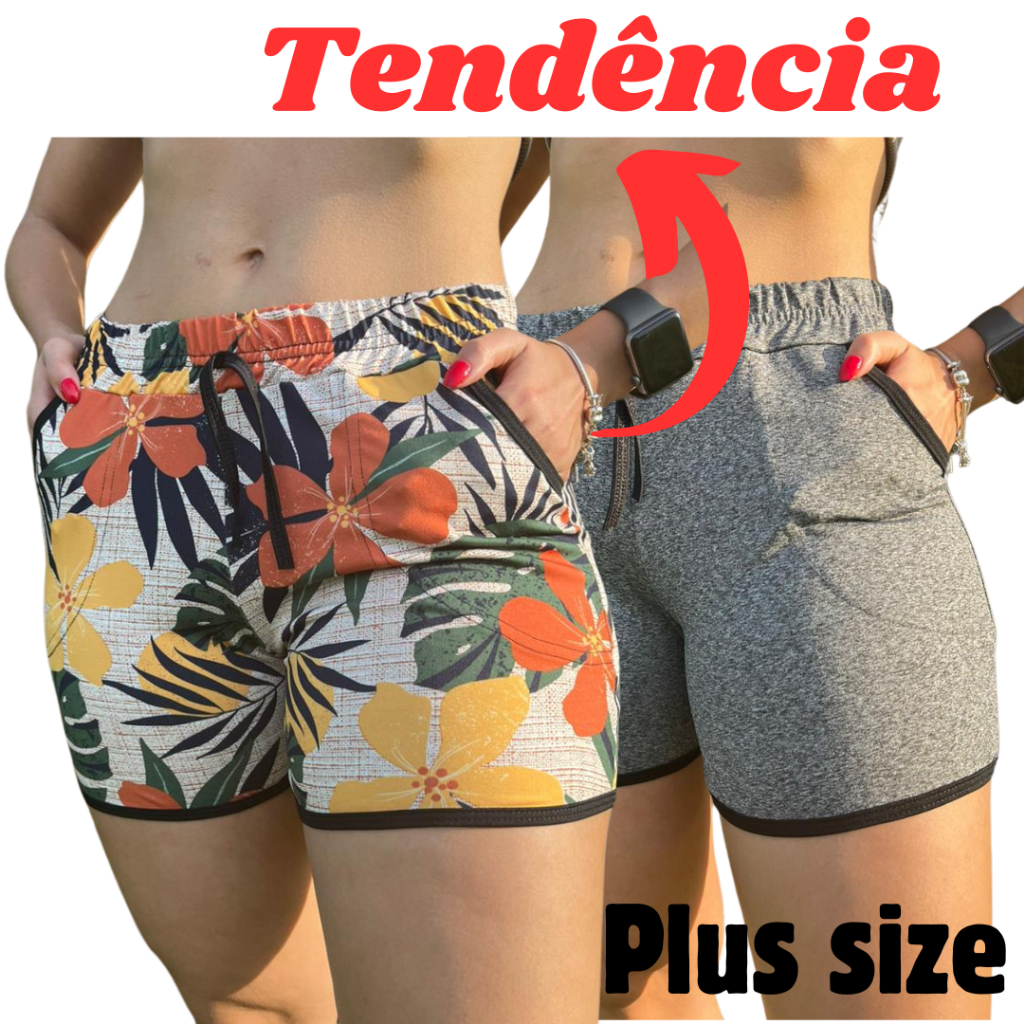 KIT/C 3 Shortinho Curto Moda Verão Com Bolso Feminino Soltinho Super Confortavel em Oferta na Shopee