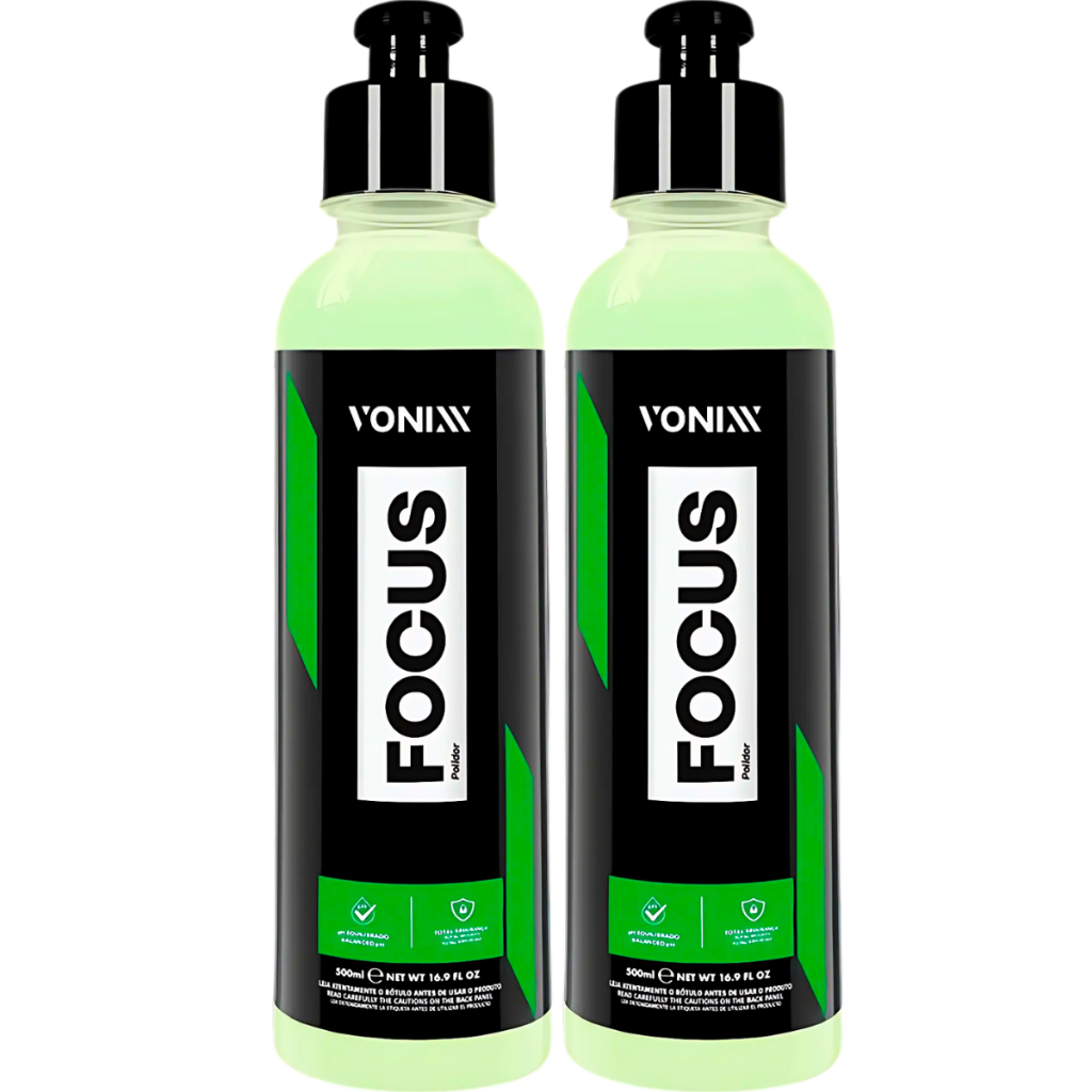 2 Focus Restaurador de Vidros Brilho e Transparencia Remove Chuva Ácida Vonixx