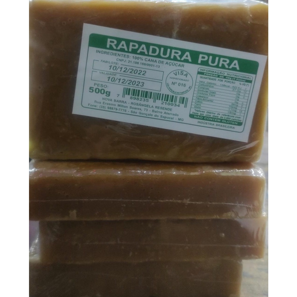 KIT 4 TABLETES RAPADURA PURA 500G em Oferta na Shopee