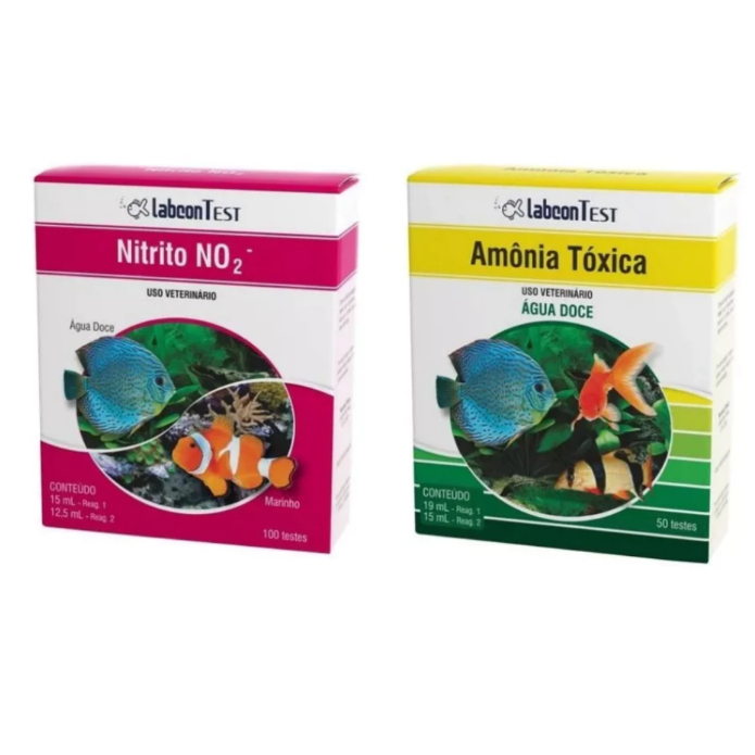 Kit Testes Amônia Tóxica Doce E Nitrito No2 Nh3 Aquaponia Aquario Lago Alcom ou induspharma