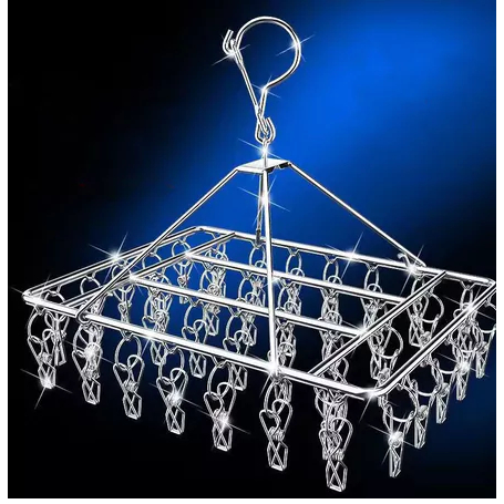 Varal De 40 Clips Inox Prendedores Pratico E Retrátil Cabide Para Roupas Intimas Para Pequ...