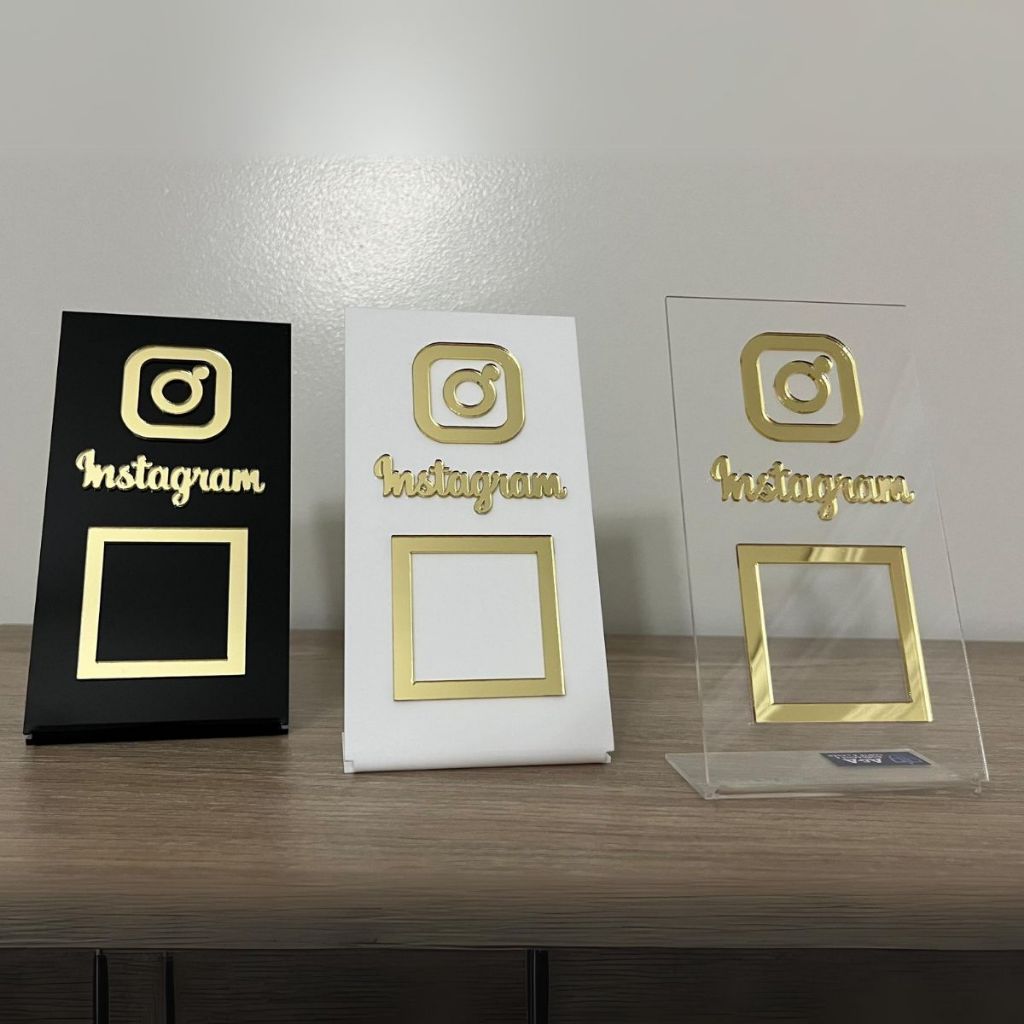 Placa Qr Code Instagram Display Em Acrilico Envio Em 24 Horas