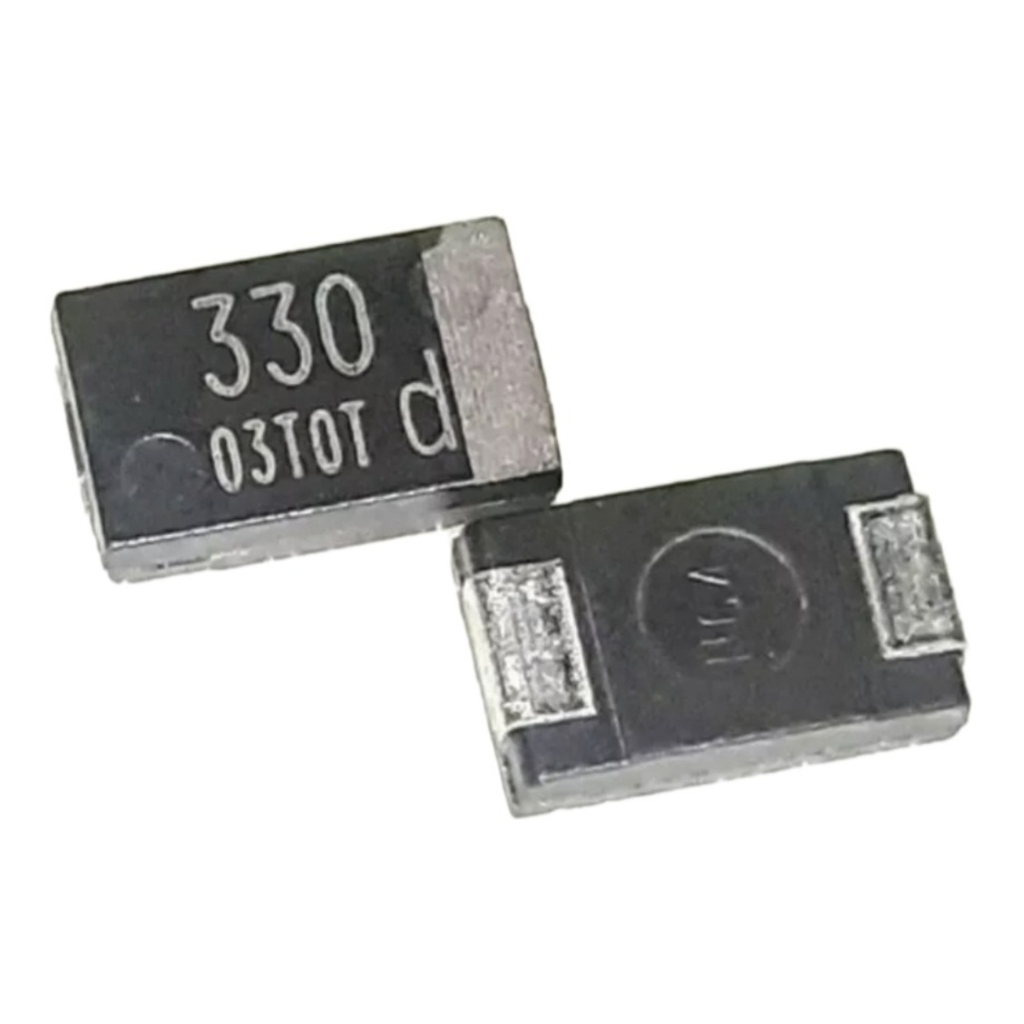 Capacitor Tântalo 330uf/2v Smd Kit C/5 Pçs Originais e Novas