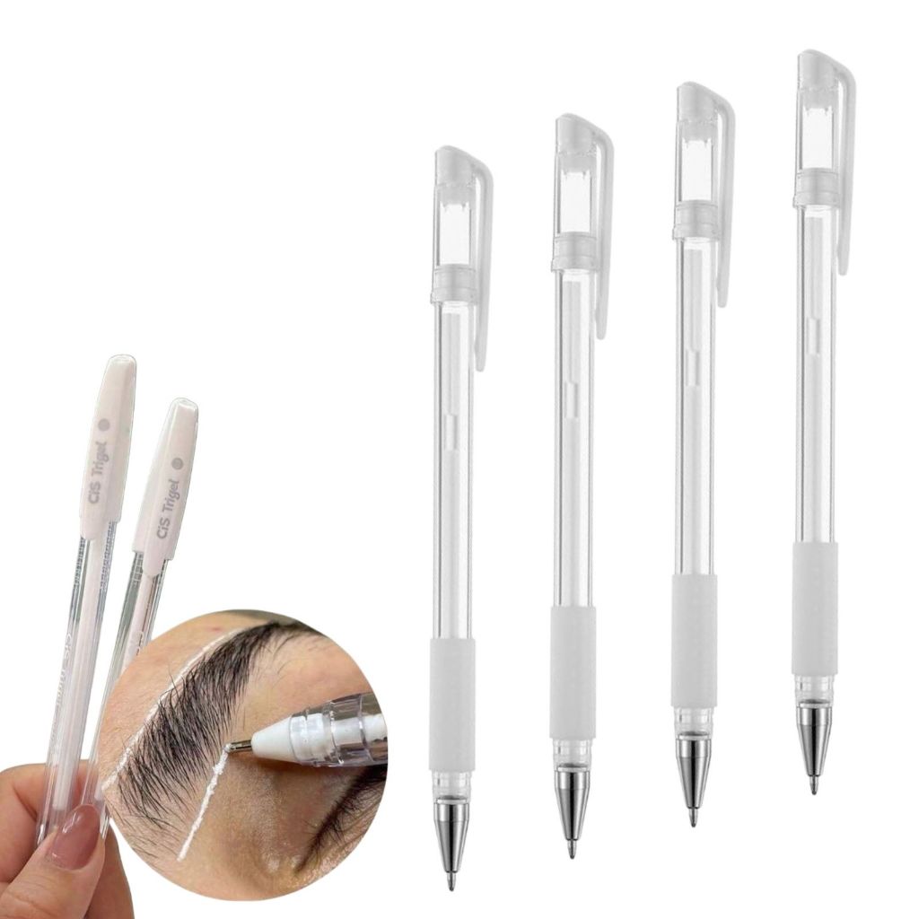 Caneta Em Gel Branca Com Grip Emborrachado - MOLIN, Para Marcação de Sobrancelhas e Micropigmentação em Oferta na Shopee