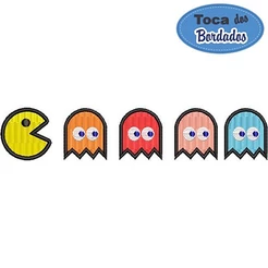 Patch Bordado Come Come - conjunto com 5 bordados - 3 cm altura - Cód.3360 Você escolhe a fixação!