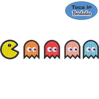Patch Bordado Come Come - conjunto com 5 bordados - 3 cm altura - Cód.3360 Você escolhe a fixação!
