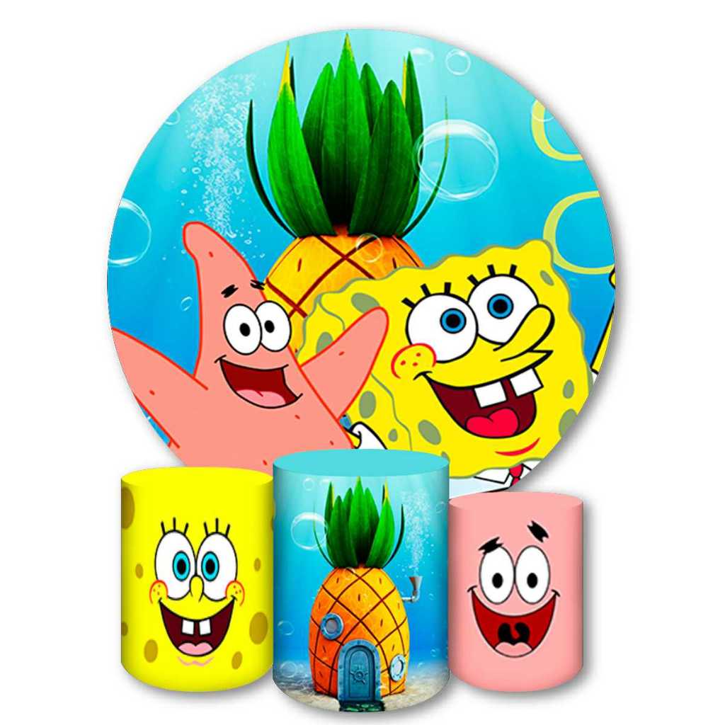 Capas Painéis de Festa Sublimados Vários Modelos Tema B. Esponja em Oferta na Shopee