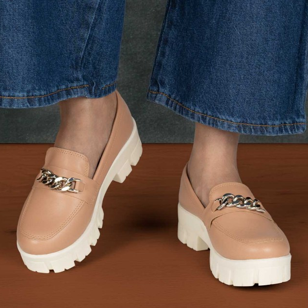 Mocassim Corrente Chunky Tratorado Macerata Plataforma Corrente Ref: 169