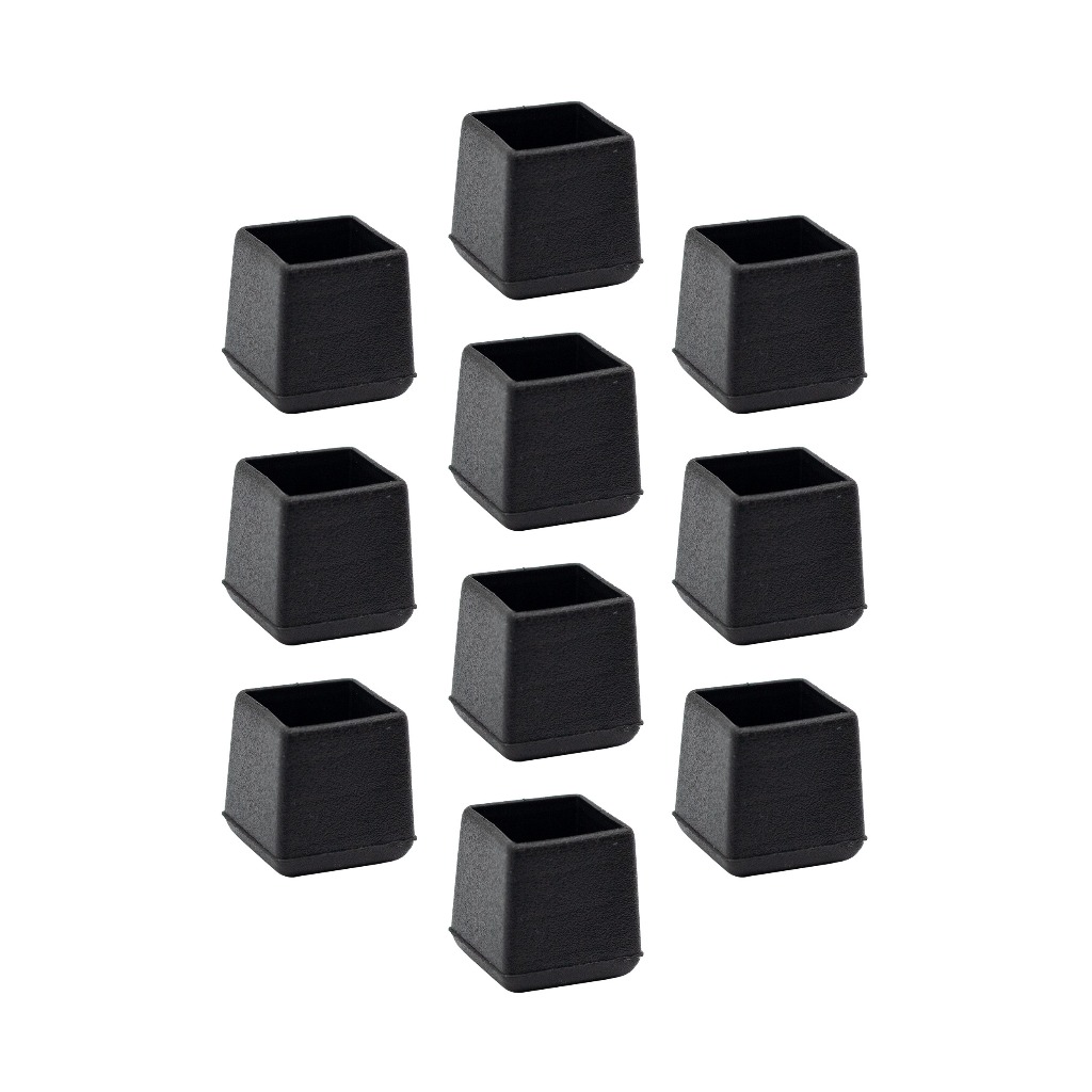 16 Ponteira Protetora Pe De Cadeira Mesa Quadrada PVC 16x16