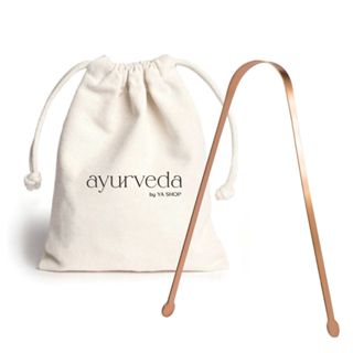 Raspador de Lingua Ayurveda com nome gravado personalizado e Saquinho Algodao