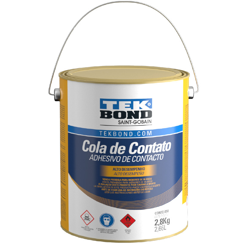 Cola de Contato Tekbond 2.850Kg Ideal para Couro, Borracha, EVA, Courvim, Fitas Borda e MDF em Oferta na Shopee