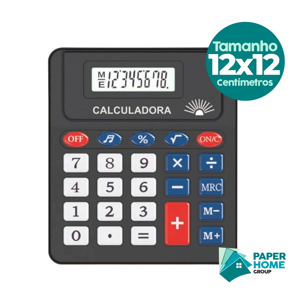 Calculadora Eletrônica De Mesa Para Estudo Escritório Escola Com 8 Dígitos Bateria Inclusa