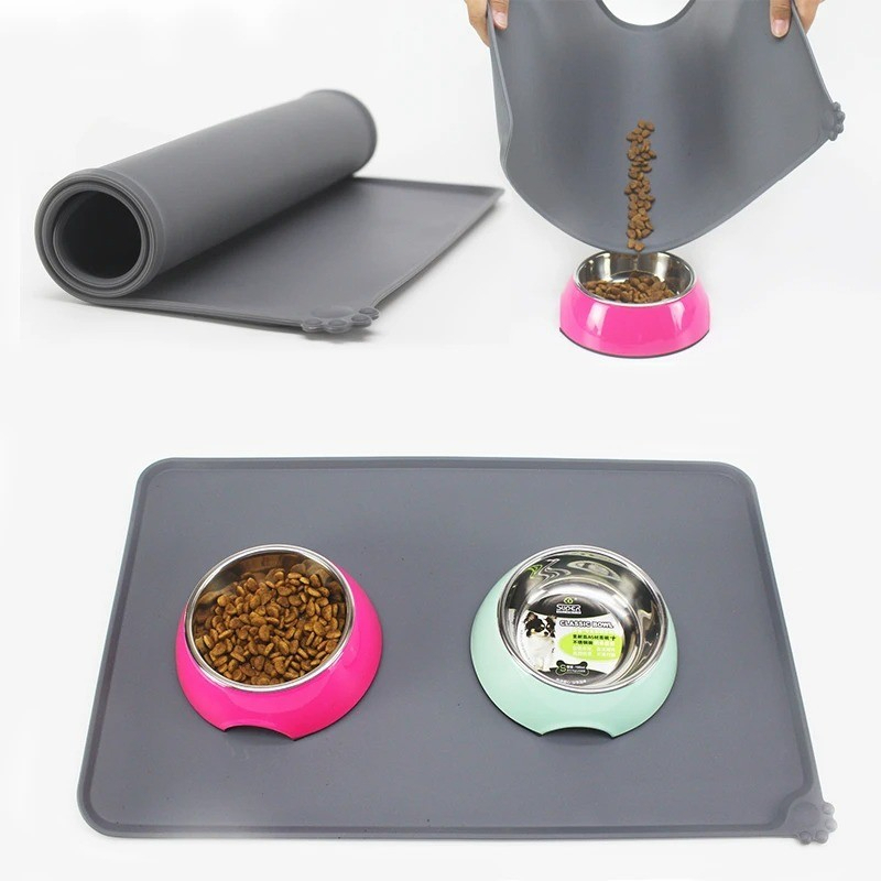 Tapete Pet p/ Comedouro 47x30 Antiderrapante em Silicone