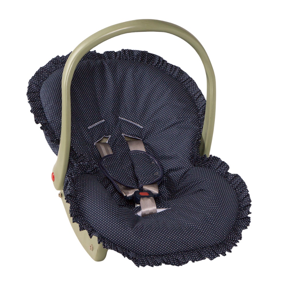 Capa de Bebê Conforto Para Bebê Menino Poá Marinho + Protetor de Cinto