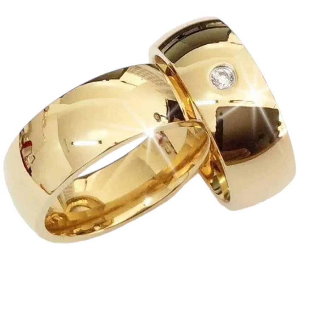 Par  Aliança moeda antiga 8mm pedra gravação estojo luxo casamento noivado garantia vitalícia