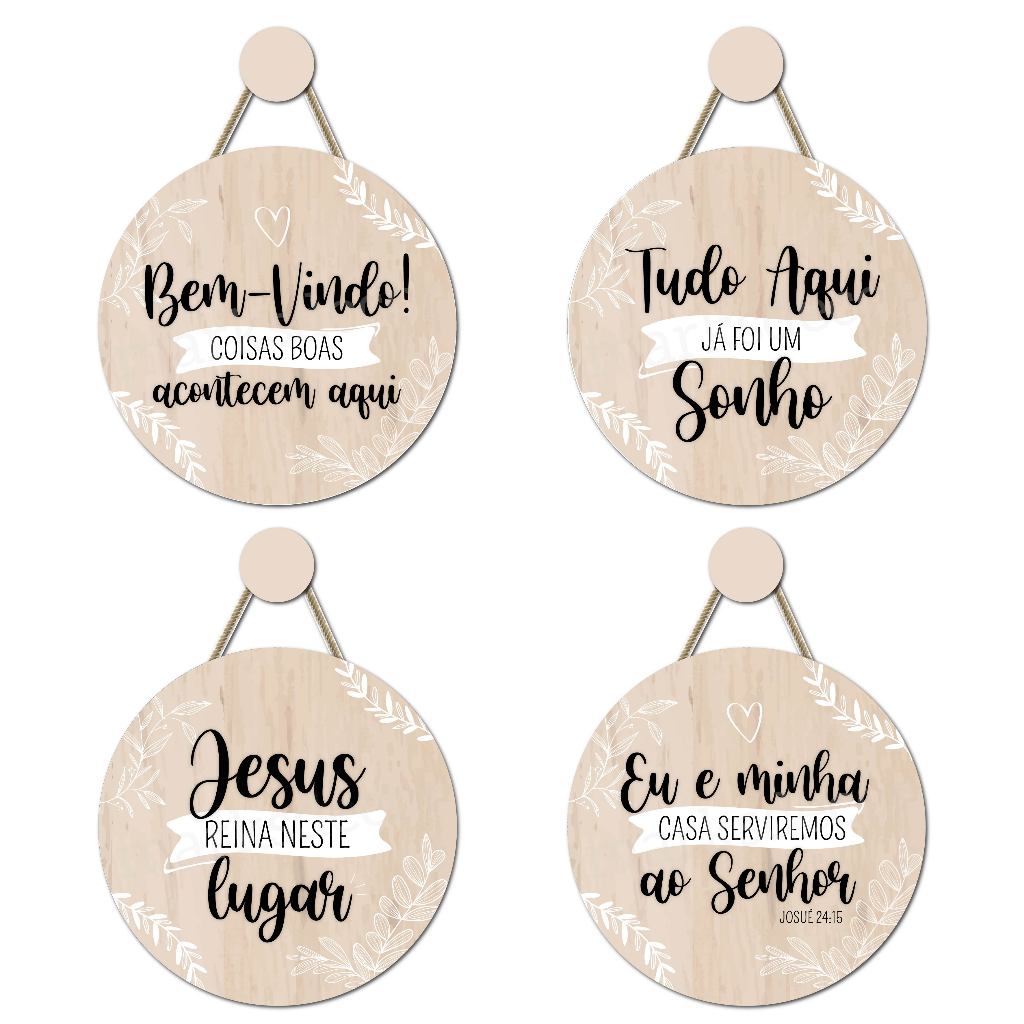 Enfeite de Porta Bem Vindo Eu e Minha Casa Serviremos Ao Senhor Adorno Guirlanda Decoração de Casa em Oferta na Shopee