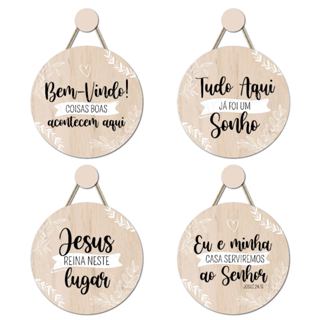 Enfeite de Porta Bem Vindo Eu e Minha Casa Serviremos Ao Senhor Adorno Guirlanda Decoração de Casa em Oferta na Shopee