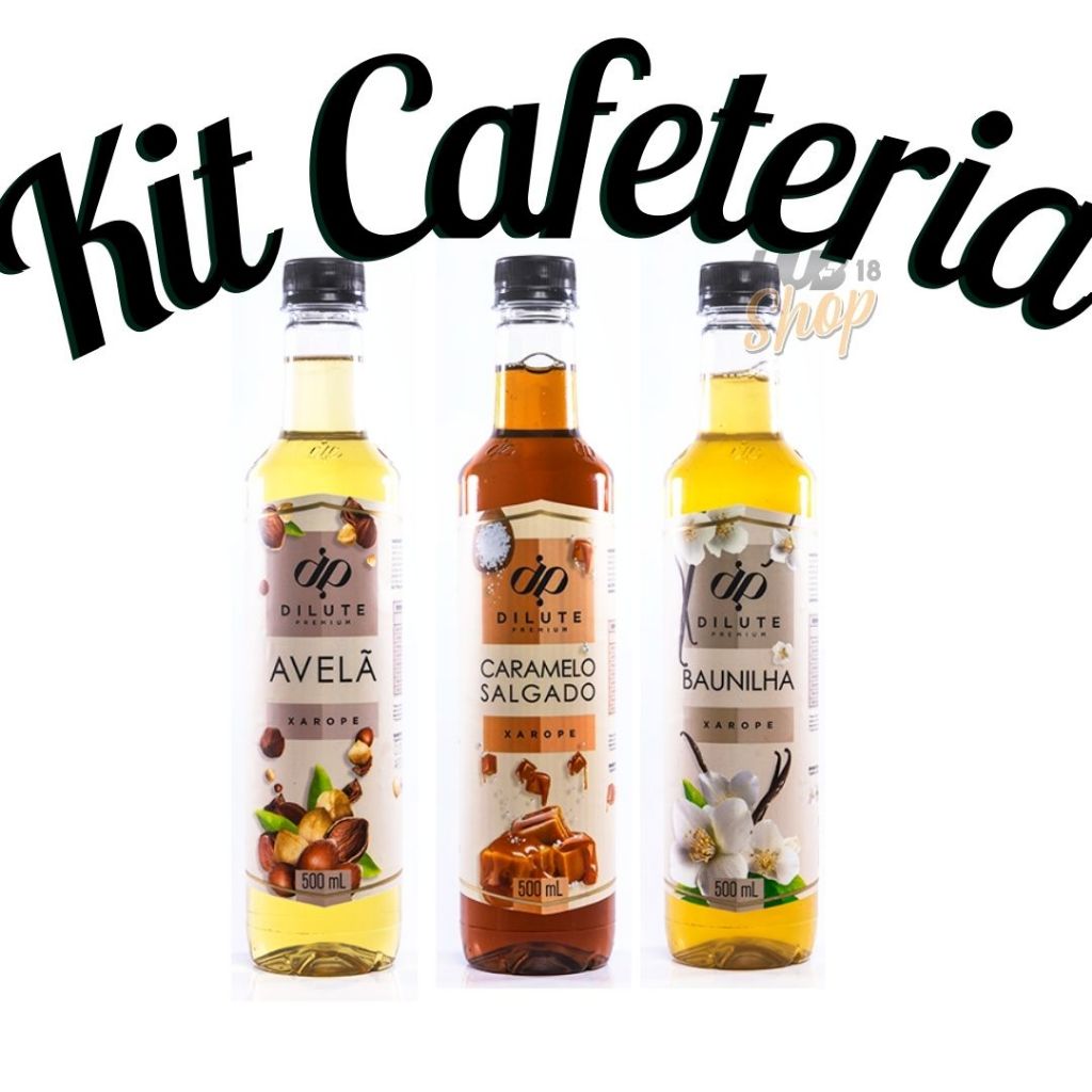 Kit Cafeteria Dilute Drinks Avelã Baunilha Caramelo Salgado