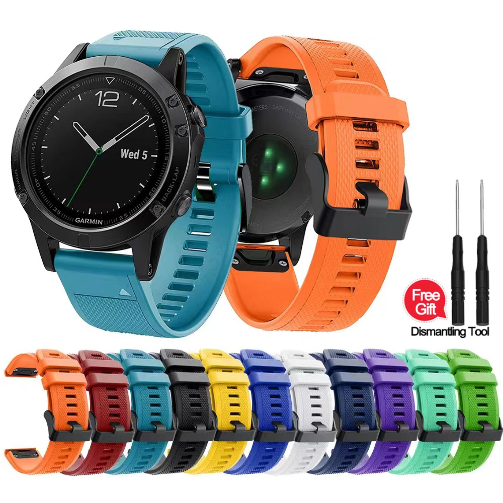 Pulseira Silicone Para Garmin Fenix 7x/ 7 Pro/ 6X/ 6 Pro/ 5X/ 5 Plus Tactic Delta 22mm/26mm Com 1x Par de Chaves