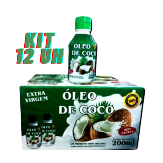 Kit 12 Óleo de coco - 200ml - Caixa fechada em Oferta na Shopee