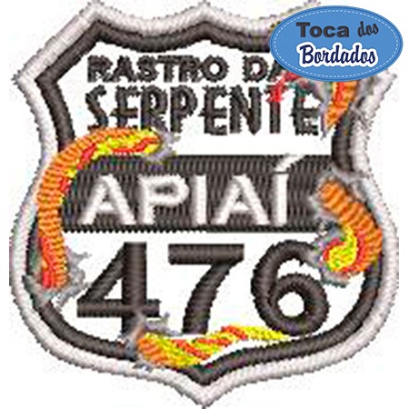 Mini Patch Bordado Rastro da Serpente Apiaí 5x4,5 cm Cód.2048