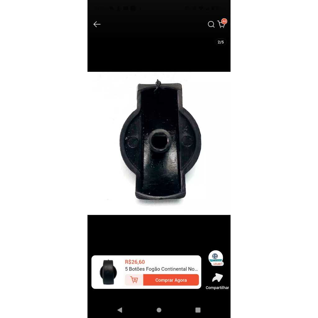 5 botoes fogao continental novita capacete cano longo preto
