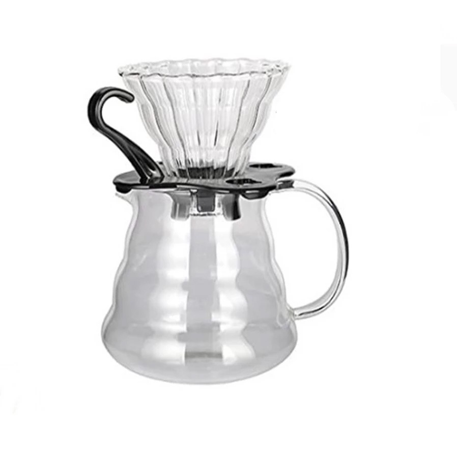 Jogo Conjunto Filtro Coador de Café Com Jarra de Vidro 600ml (Cafeteira Francesa + Coador Vidro + Coador permanente 102)