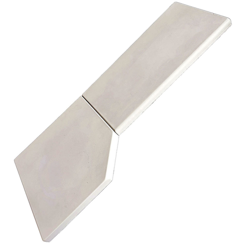 Fôrma 3d Molde 3d Canto Para Borda De Piscina Reta Lisa Boleado um Lado 25cm Molde ABS 2mm