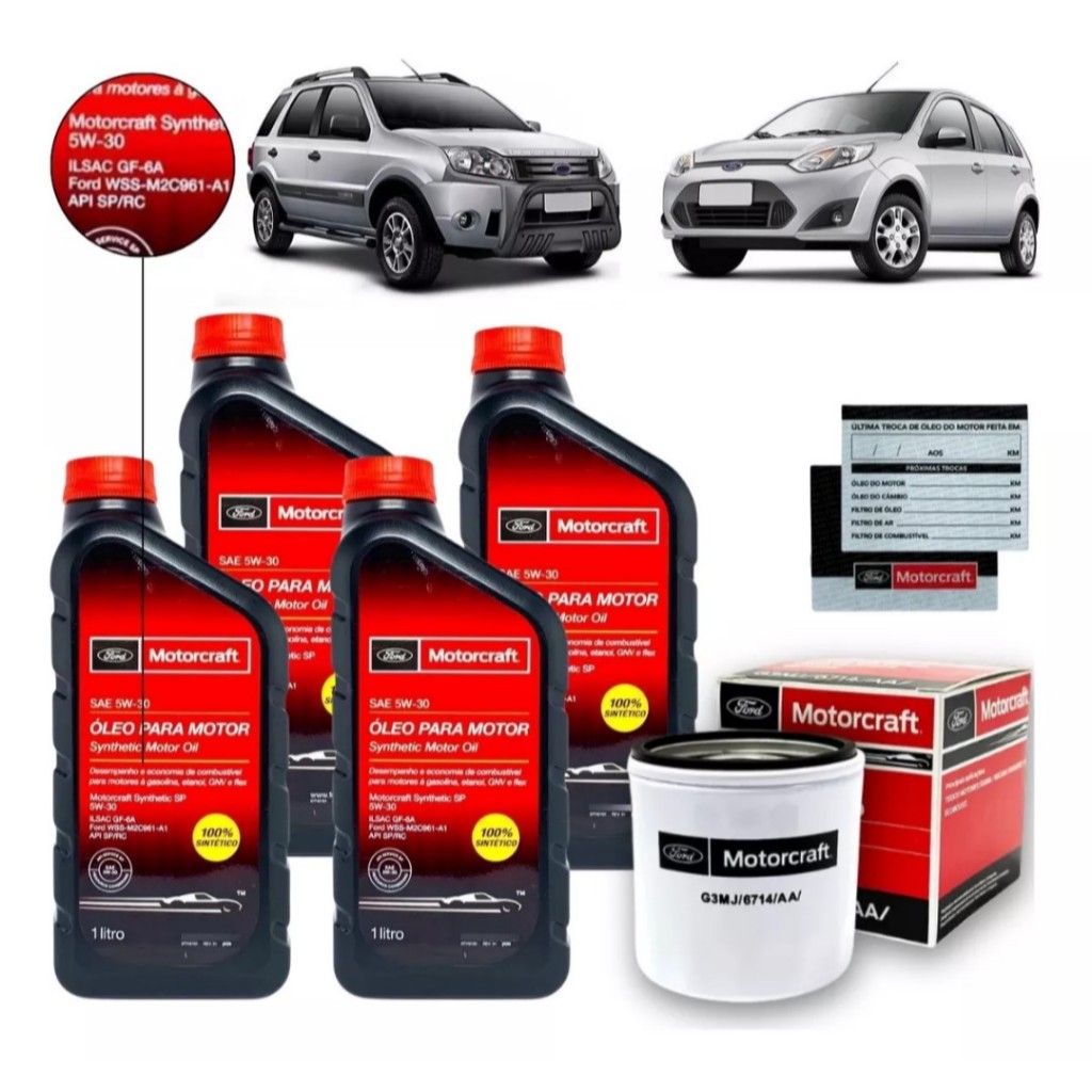 Kit Revisão 5w30 FORD Motorcraft +Filtro de Óleo Ford + Anel de vedação + Etiqueta Original Ford em Oferta na Shopee