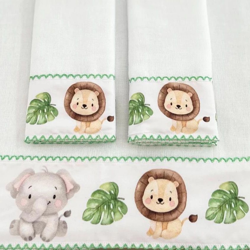 Kit 3 Pano de Boca Bebê 1 de Ombro e 2 de Boca Fralda Algodão