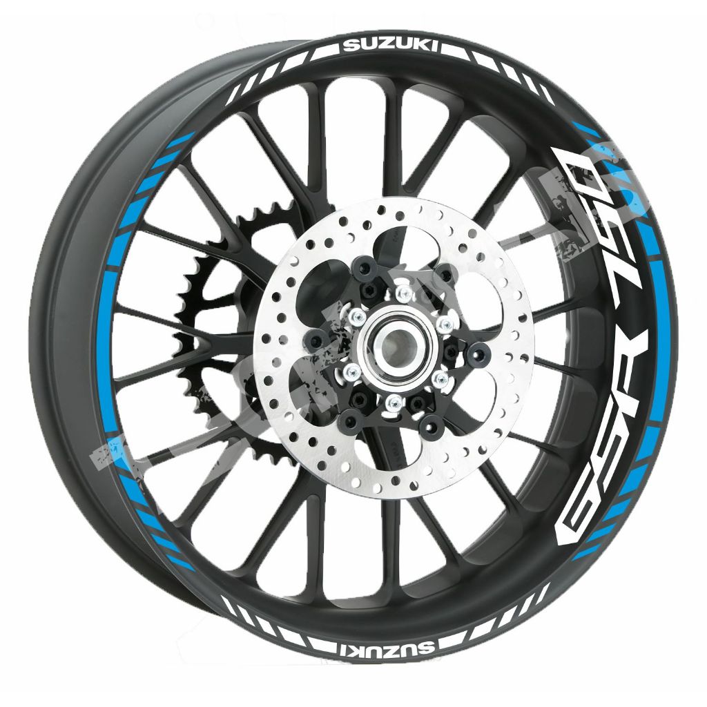 Kit adesivos refletivos de roda pra GSR 750 Suzuki com logos internas