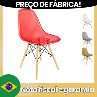 Cadeira Charles Eames Cristal Eiffel Wood Designer Transparente Cor:Transparente em Oferta na Shopee