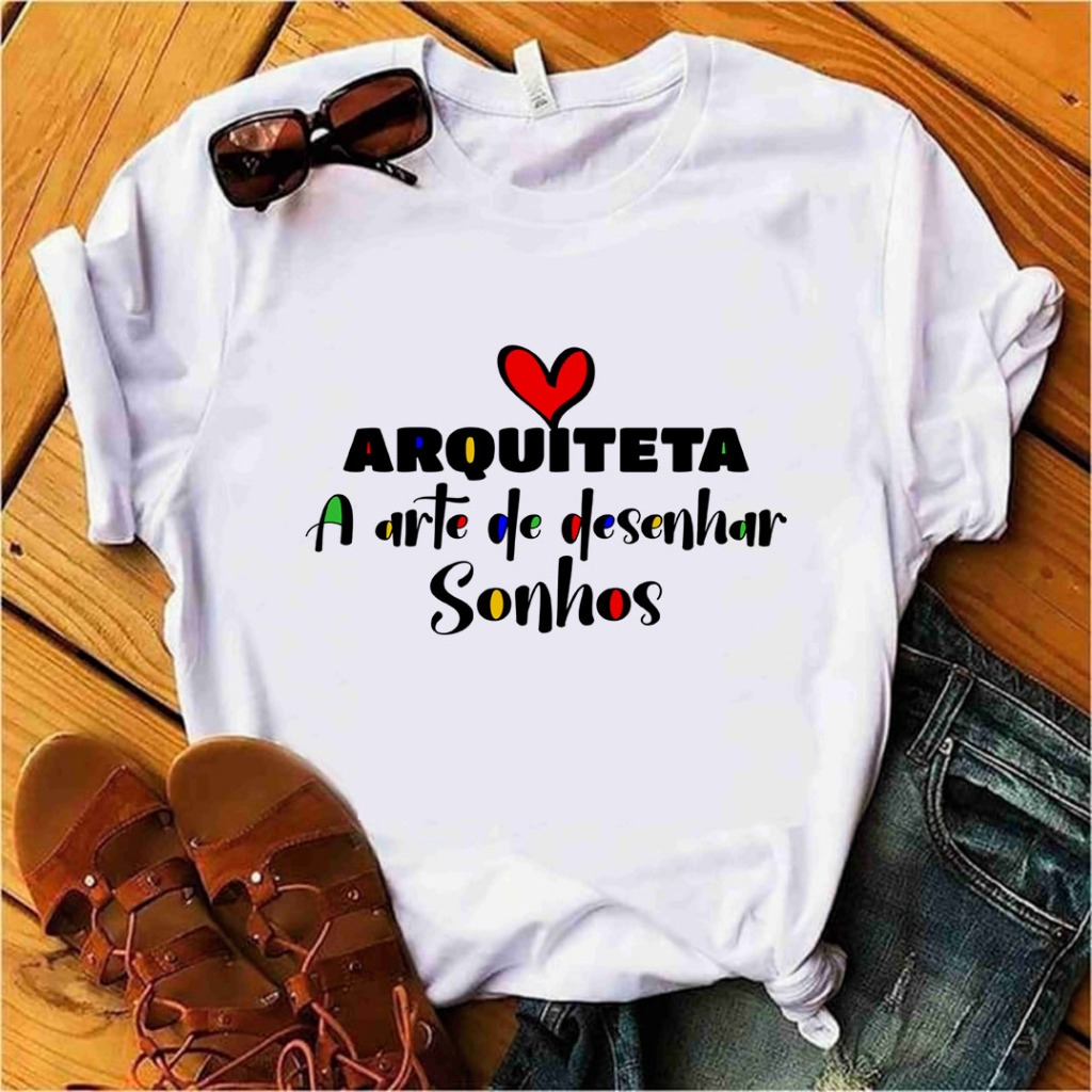 Camiseta BabyLook blusa Feminina Profissões Arquiteta - Arquitetura