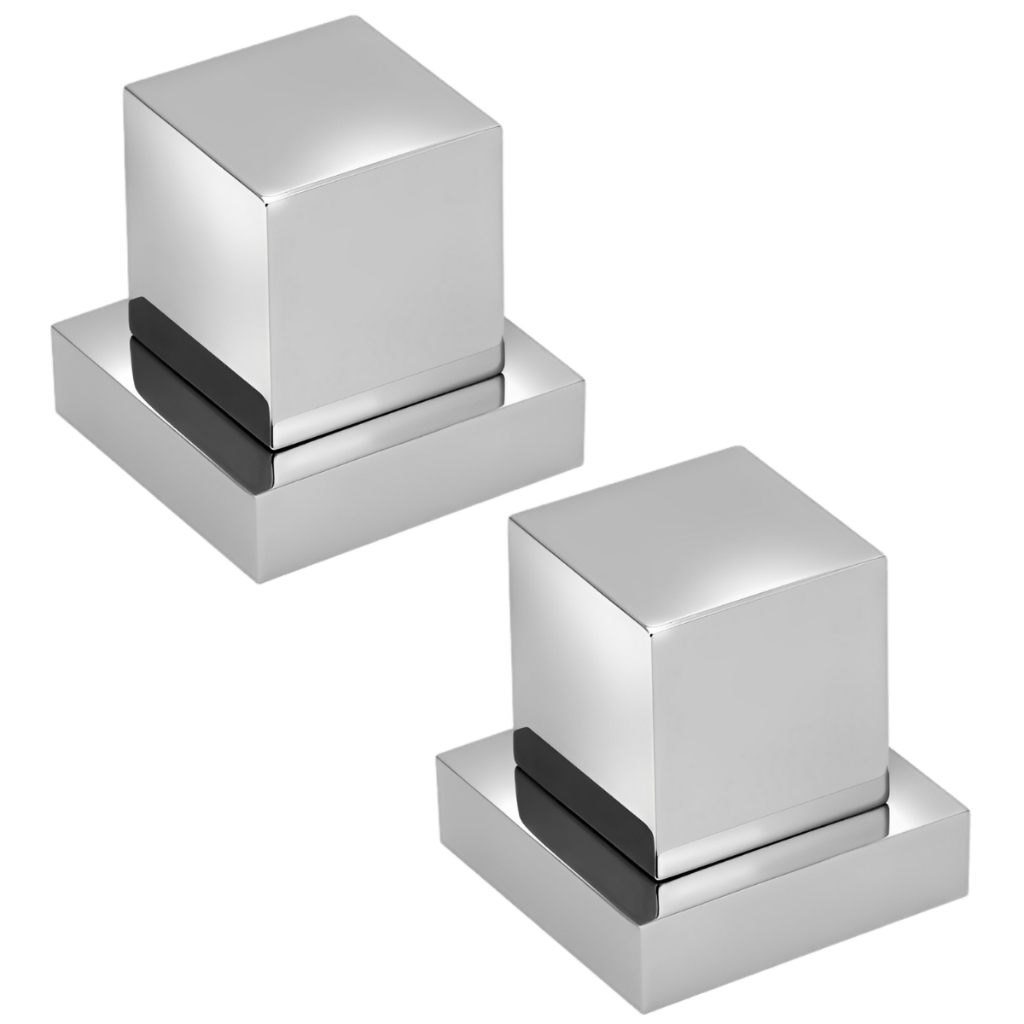 2 Acabamento Quadrado Cromado Para Registro Pressão Gaveta 1/2 3/4 100% Metal De