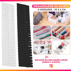 organizador multifuncional ajustável de gaveta de plastico com divisoria kit 6 separadora maquiagem