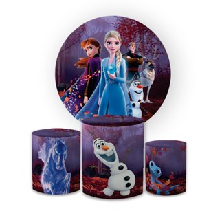 Kit Decorativo Painel Redondo C/ Elástico + Trio Capa Cilindro Frozen Decoração Menina Infantil em Oferta na Shopee