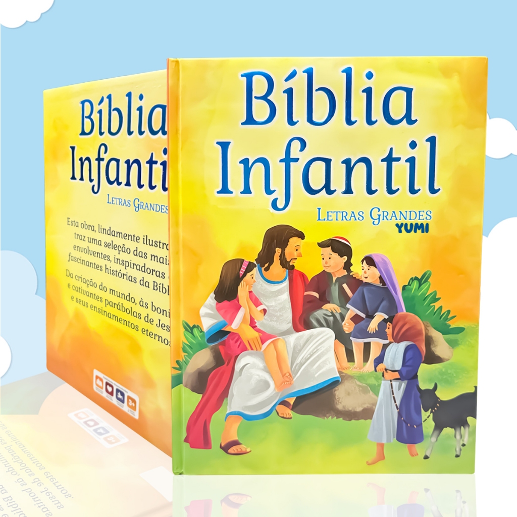 Bíblia Infantil Grande Capa Dura Letras Grandes Livro Infantil Histórias Da Bíblia Colecionável em Oferta na Shopee