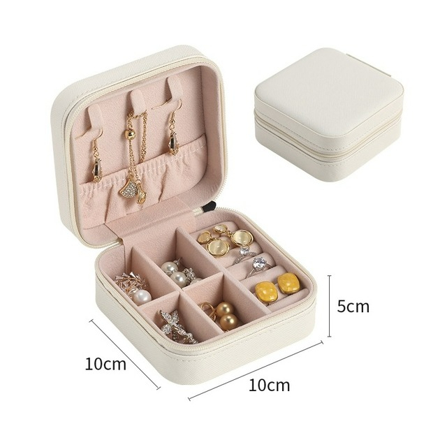 KIT 8 pcs Porta Jóias Portátil Caixinha Bolsa de Armazenamento Colar Brincos Anéis