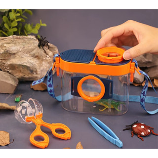 Observador de Insetos com Pegador Pinça e Recipiente com lente Ampliadora 5x 8x