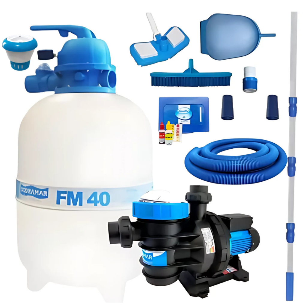 Combo Para Piscina+kit Limpeza C/bomba 1/2 Filtro Sodramar - Home & Living