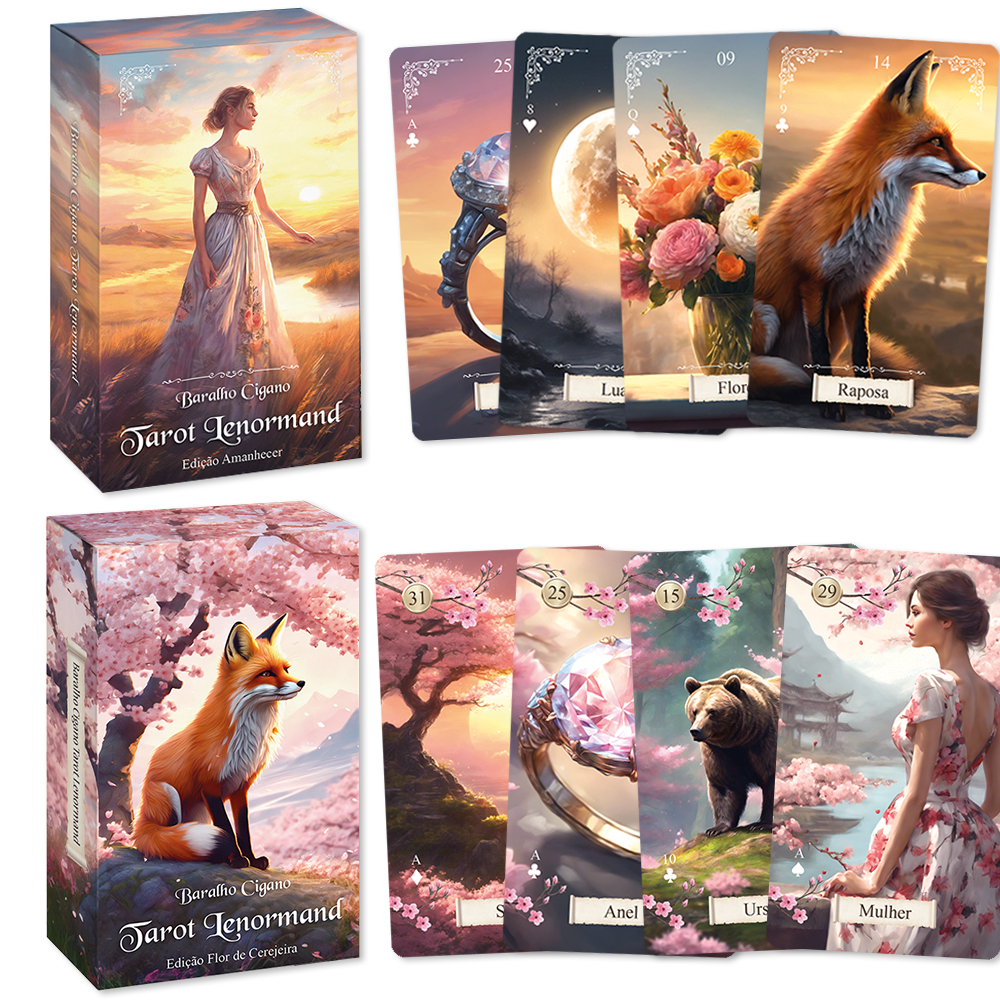 Combo 2 itens: Baralho Cigano Flor Cerejeira Sakura + Baralho Cigano Amanhecer ed. Portugues em Oferta na Shopee