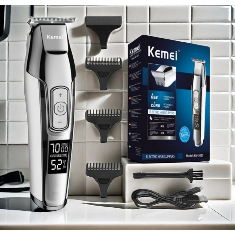 Máquina De Cortar Cabelo Acabamento Profissional Aparar Pelos Kemei Km-5027 100v/220v Original