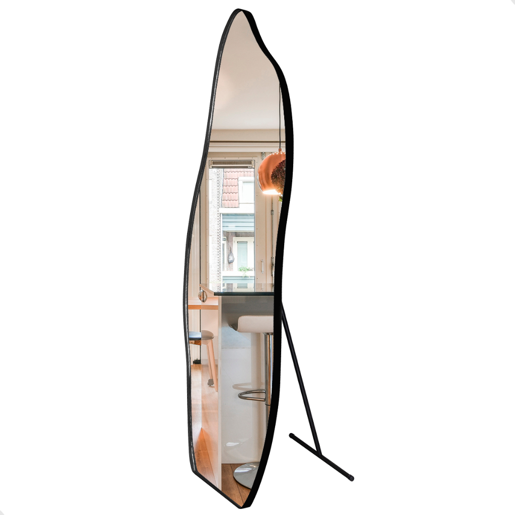 Espelho Corpo Inteiro Orgânico Flame 150x50cm C/ Suporte De Chão